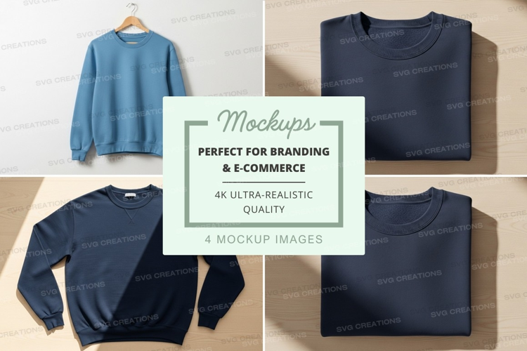 Minimalist sweater mockup on wooden hanger display