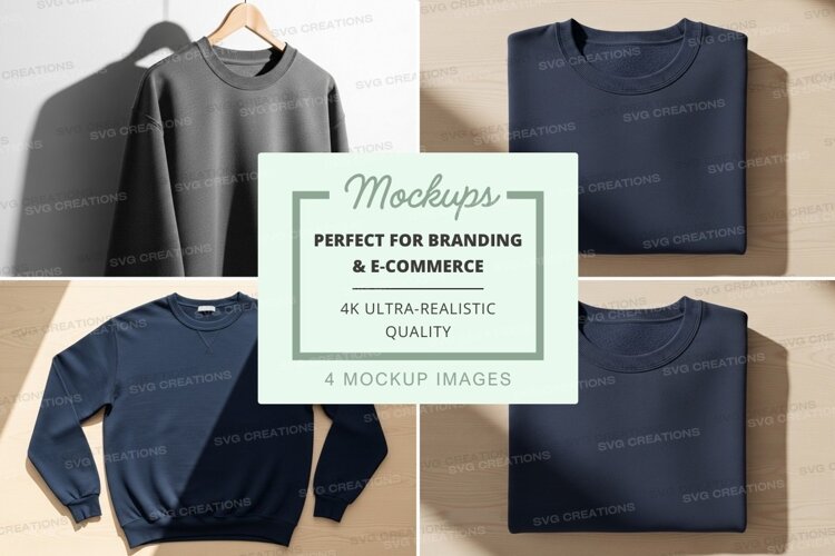 Minimalist sweater mockup on wooden hanger display example image 1