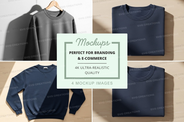 Minimalist sweater mockup on wooden hanger display