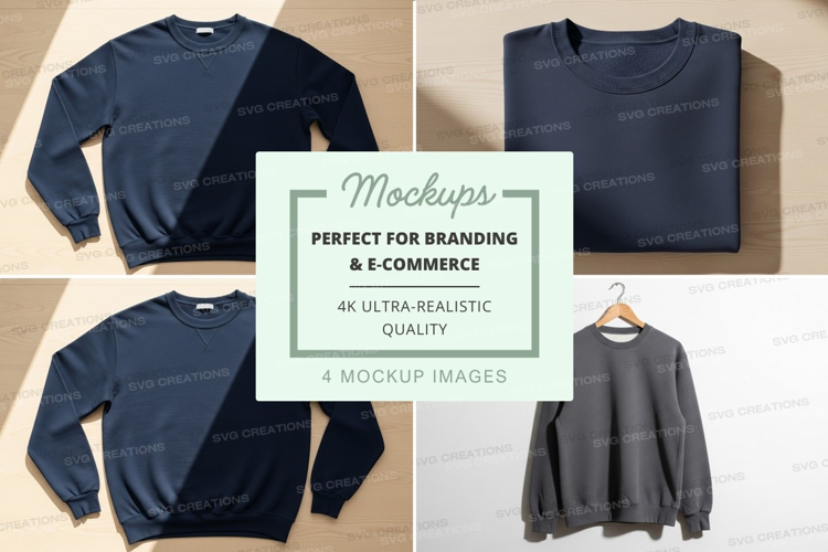Minimalist sweater mockup on hanger and flat lay