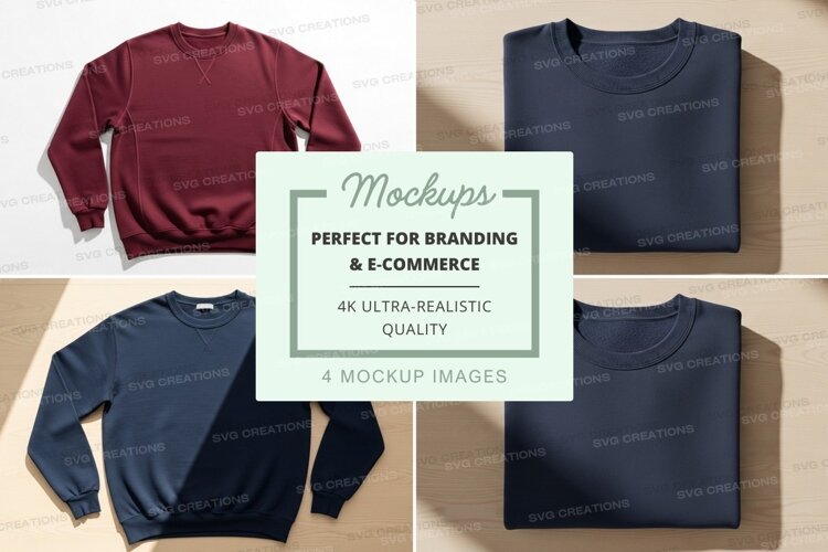 Minimalist sweater mockup on wooden surface neutral tones example image 1