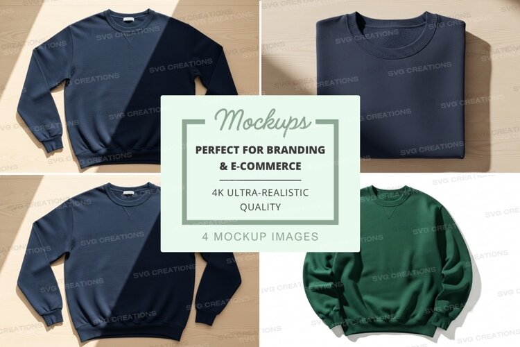 Minimalist sweater mockup flat lay on wooden background example image 1