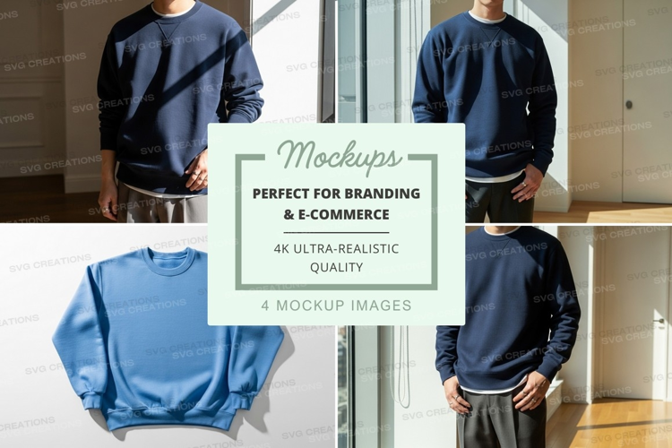 Minimalist sweatshirt mockup on mannequin and model