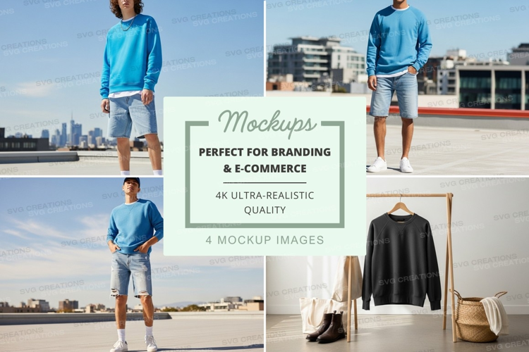 Fashion clothing mockup on urban rooftop with city view