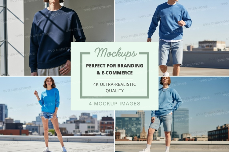 Casual clothing mockup on urban rooftop with cityscape backd