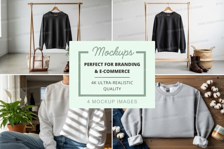 Clothing mockup display on wooden shelf minimalist setup example image 1