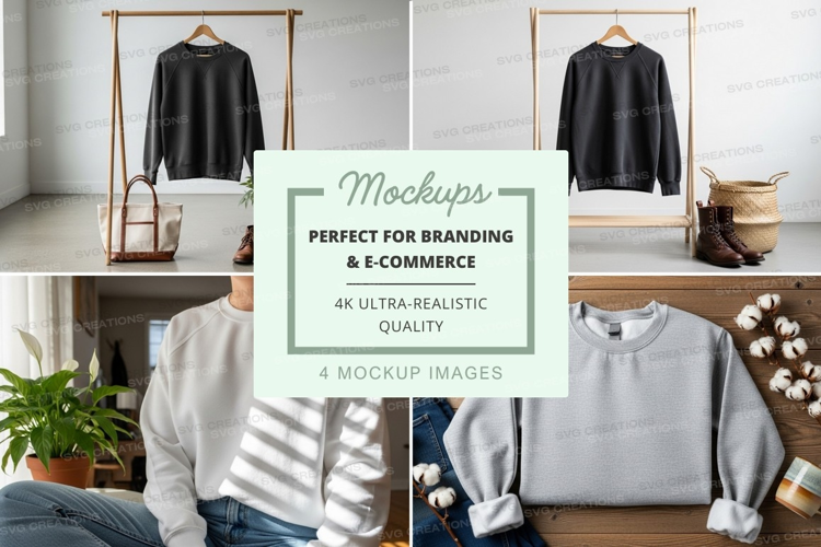 Clothing mockup display on wooden shelf minimalist setup