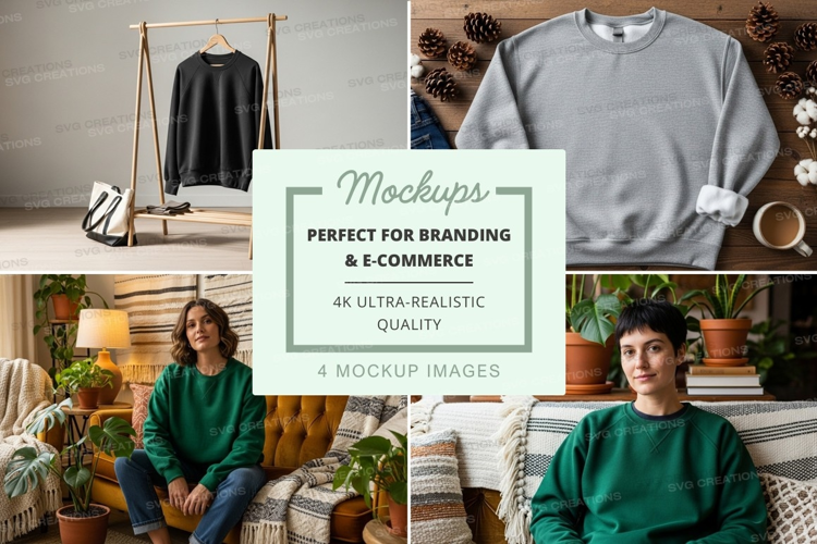 Casual sweatshirt mockup on mannequin and model lifestyle in
