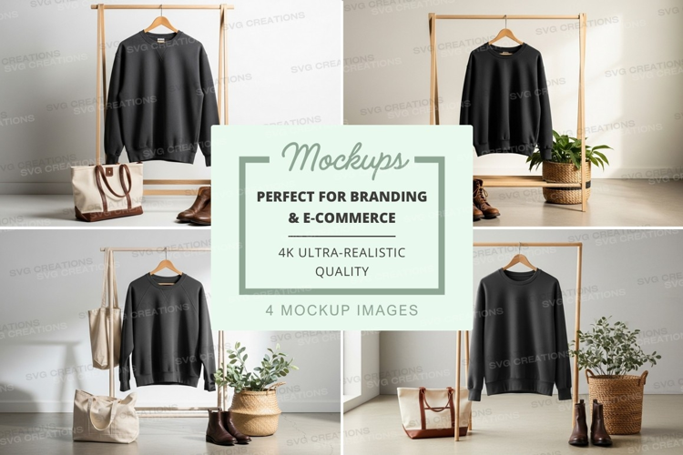 Minimalist clothing mockup on wooden hanger with accessories