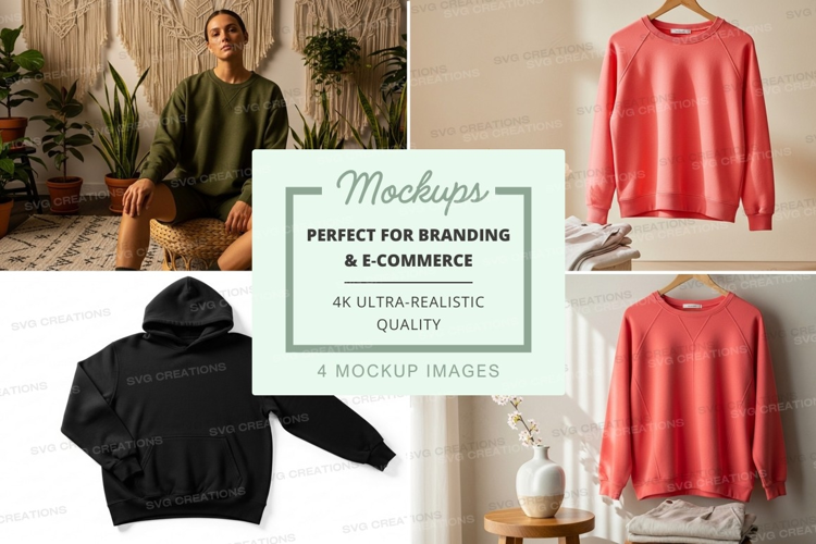 Woman casual sweater mockup minimalist lifestyle display