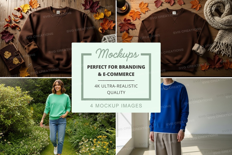 Woman wearing brown sweater mockup on hanger outdoor lifesty