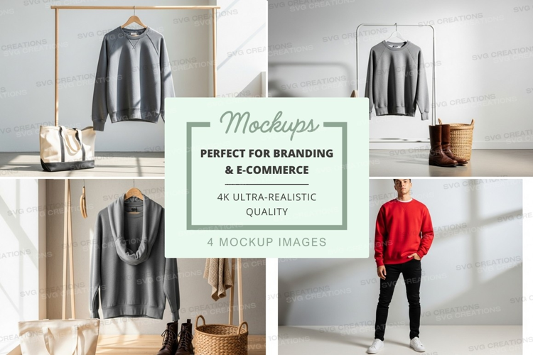 Clothing mockup display minimalist retail store interior