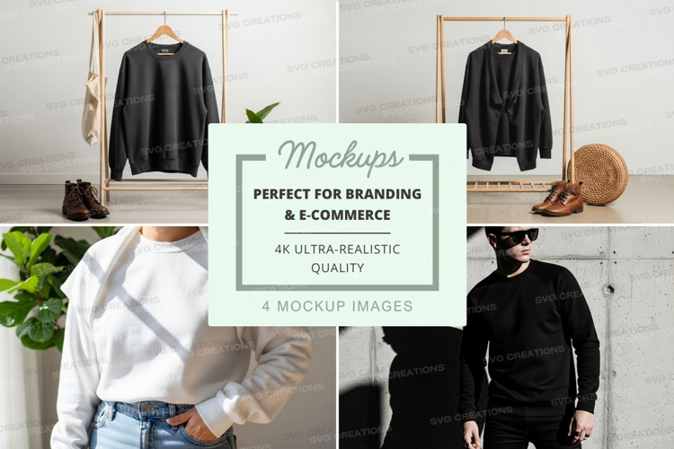 Clothing mockup display minimalist fashion studio setup