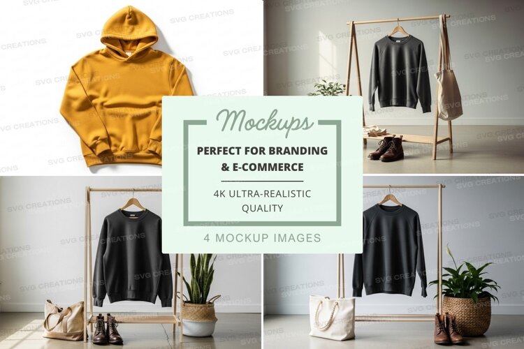 Clothing mockup display minimalist indoor setup example image 1