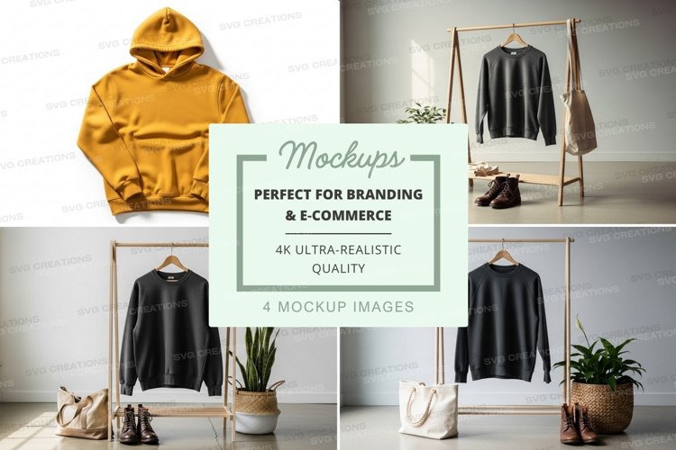 Clothing mockup display minimalist indoor setup