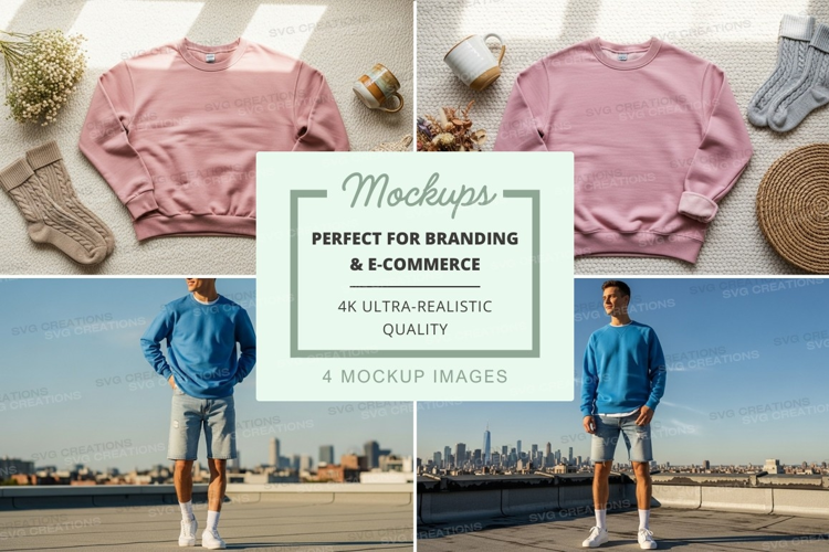 Pink hoodie mockup on man urban rooftop lifestyle
