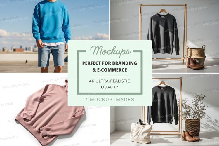 Clothing mockup display on wooden rack minimalist setup