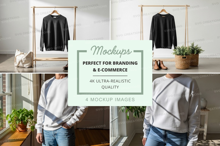 Woman sweater mockup minimalist clothing display white