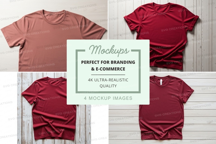 Realistic t-shirt mockups for branding ultra HD quality