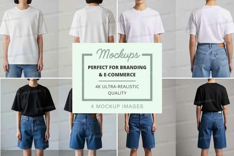 Branding mockup t-shirt jeans ultra realistic display