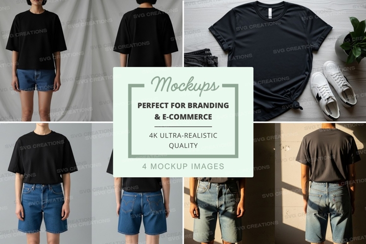 Black Tshirt Mockup Image 9