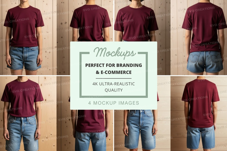 Branding t-shirt mockup on model ultra realistic