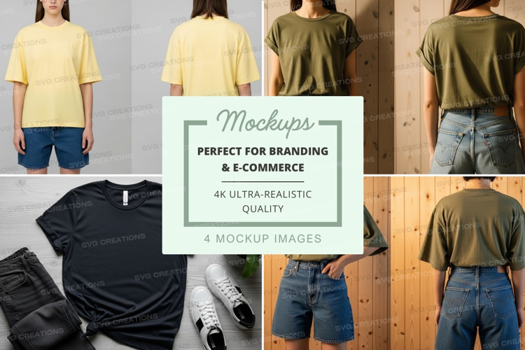 T-shirt mockups branding ultra realistic display design