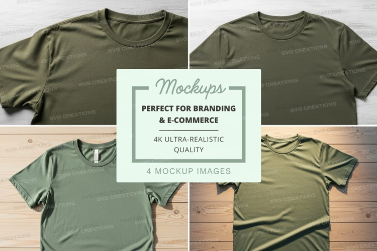 Green t-shirt mockup branding ultra realistic display
