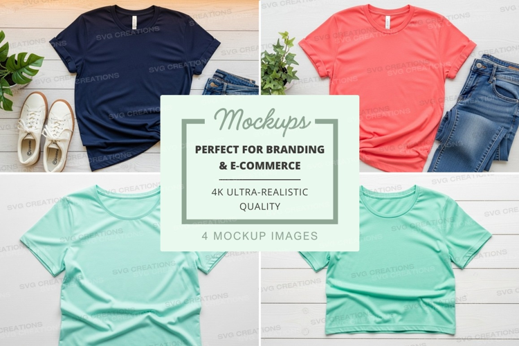 T-shirt mockups branding e-commerce ultra realistic display