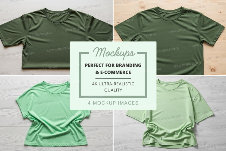 Green t-shirt mockup branding ultra realistic display