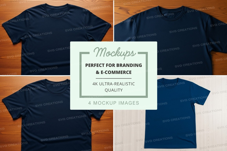 Dark blue t-shirt mockup branding e-commerce display