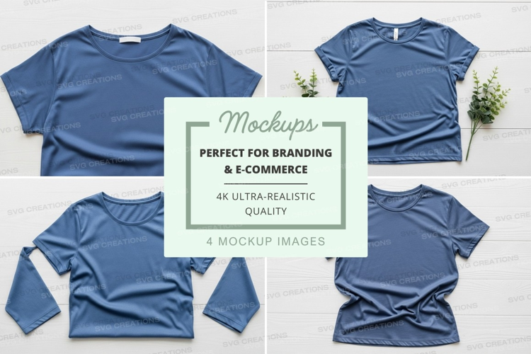 Blue t-shirt mockup branding ultra realistic display
