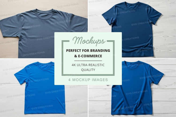 Realistic t-shirt mockups for branding and e-commerce displa