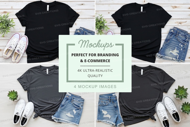 Black Tshirt Mockup Image 8
