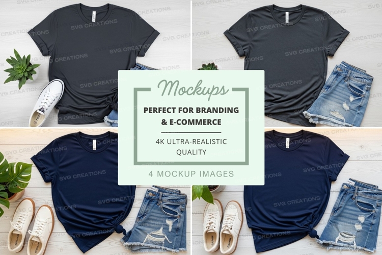 Black t-shirt mockup set ultra realistic branding ecommerce