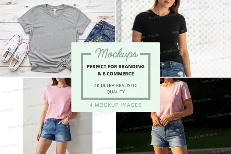 Women t-shirt mockup branding ultra realistic display