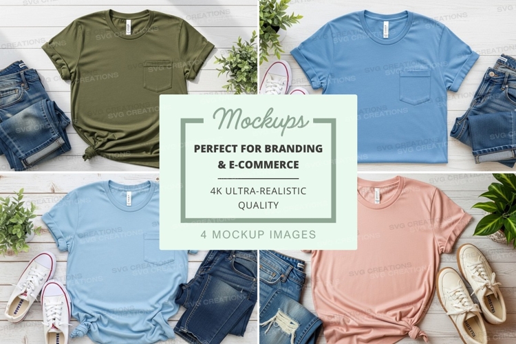 T-shirt mockups branding ecommerce ultra realistic display