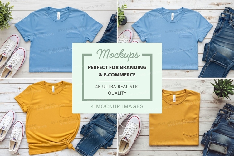 T-shirt mockup branding ultra realistic display set