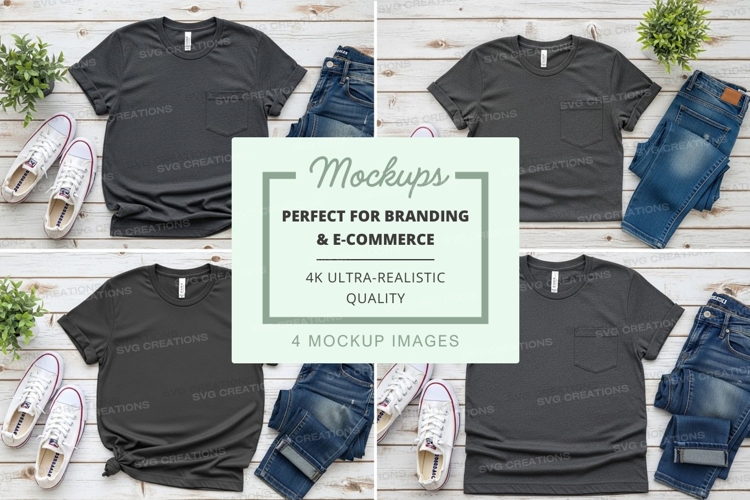 T-shirt mockup branding ultra realistic display flat lay