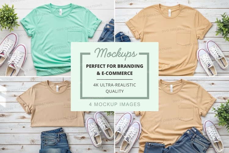 T-shirt mockup set for branding ultra realistic display