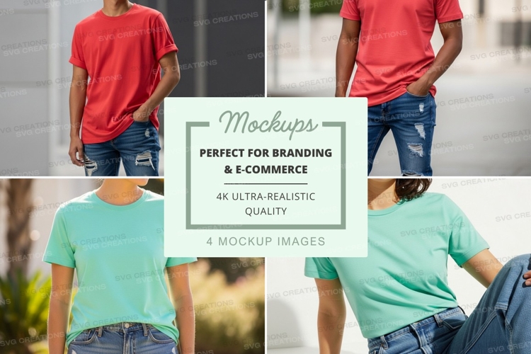 T-shirt mockup branding e-commerce ultra realistic display