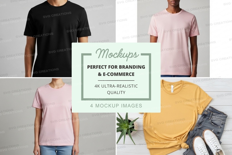 T-shirt mockups branding e-commerce ultra realistic display