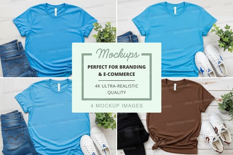 T-shirt mockups branding e-commerce ultra realistic display example image 1