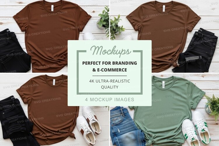 Realistic t-shirt mockups branding ecommerce display ultra H example image 1