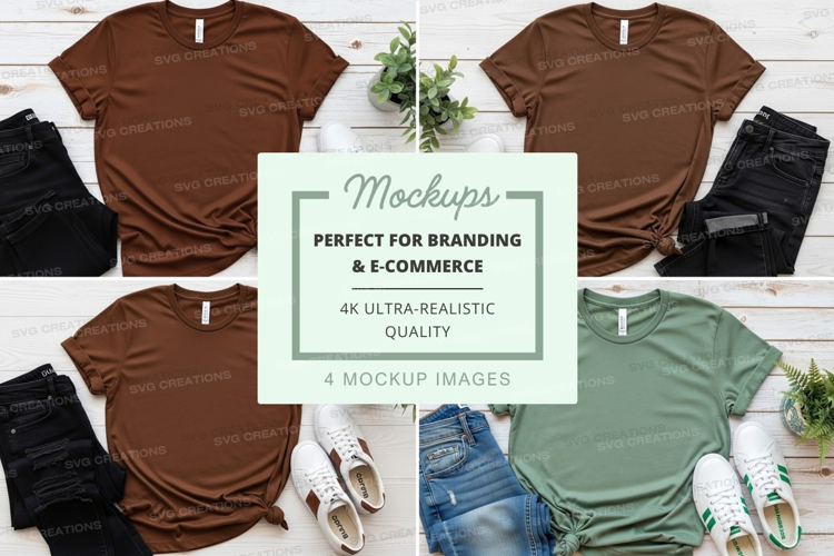 Realistic t-shirt mockups branding ecommerce display ultra H