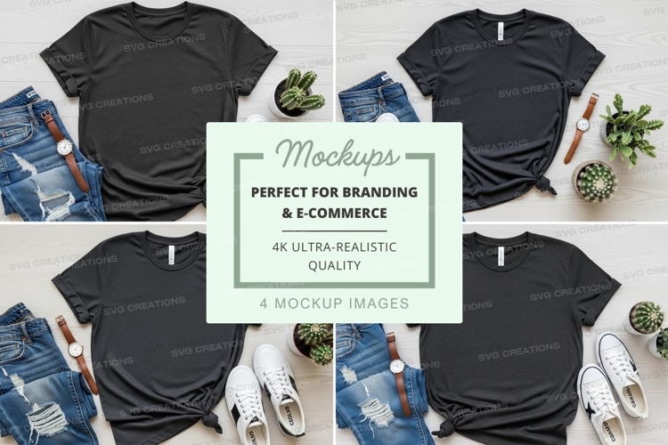 Black Tshirt Mockup Image 12