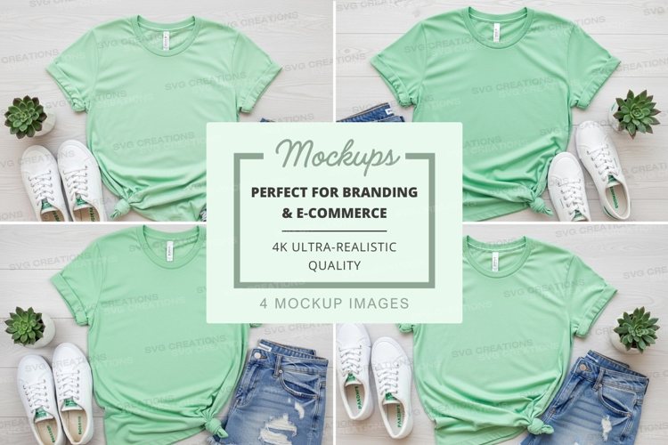 Green t-shirt mockup branding ultra realistic clothing displ