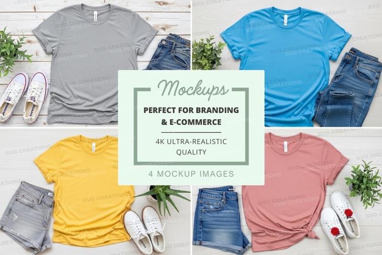 Clothing mockup set ultra realistic branding t-shirts example image 1