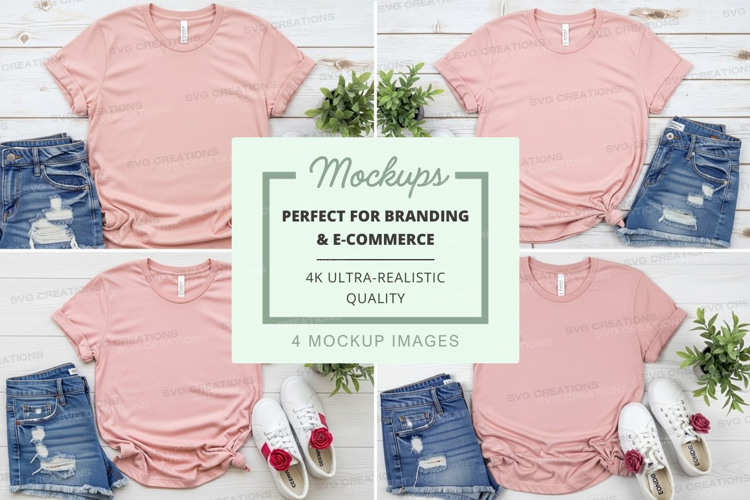 Pink t-shirt mockup branding e-commerce ultra realistic disp