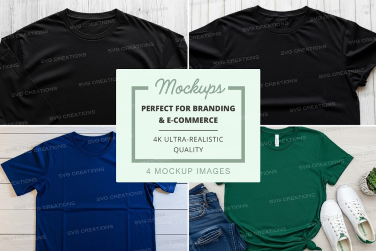 Blank t-shirt mockups for branding ultra realistic display